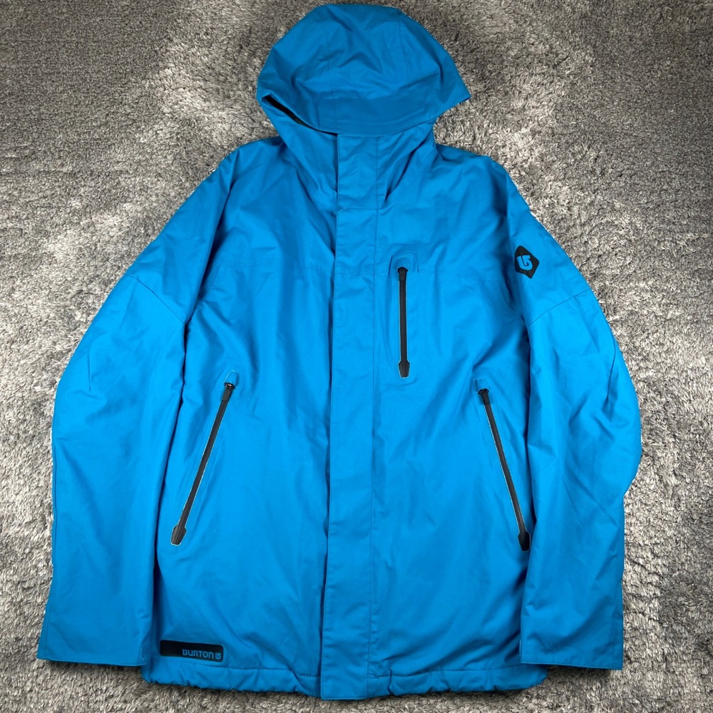 Burton Da Nang‎ DryRide Snowboard Jacket Mens L Blue Hooded Insulated Thermolite